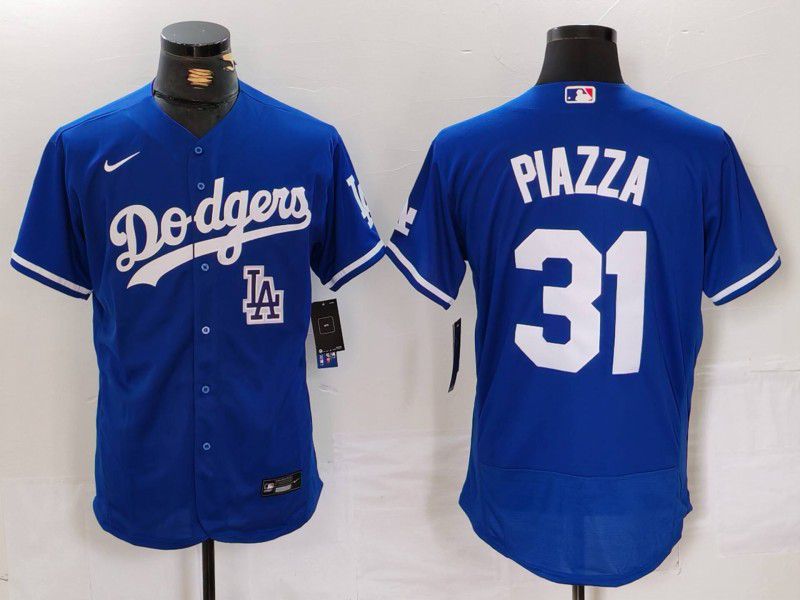 Men Los Angeles Dodgers 31 Piazza Blue Elite 2024 Nike MLB Jersey style 14